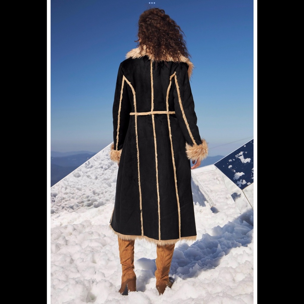 DONNA SALYERS FABULOUS (FAUX) FURS Penny Lane Chocolate Brown Coat Sz XS - Picture 8 of 10